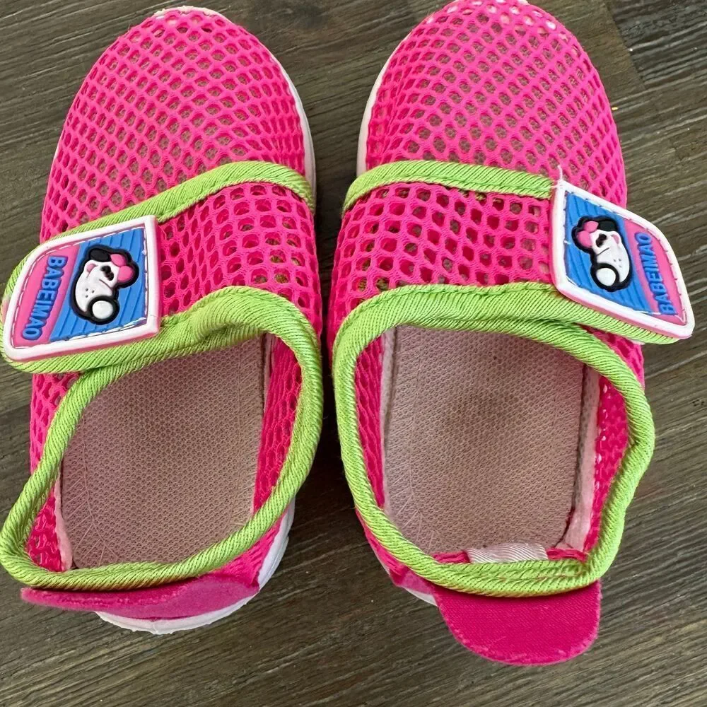 Babeimao Pink Mesh Water shoes Baby girls size 21 / 5.5 - Picture 3 of 7